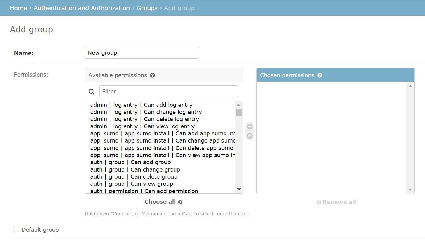 Управление группами пользователей
